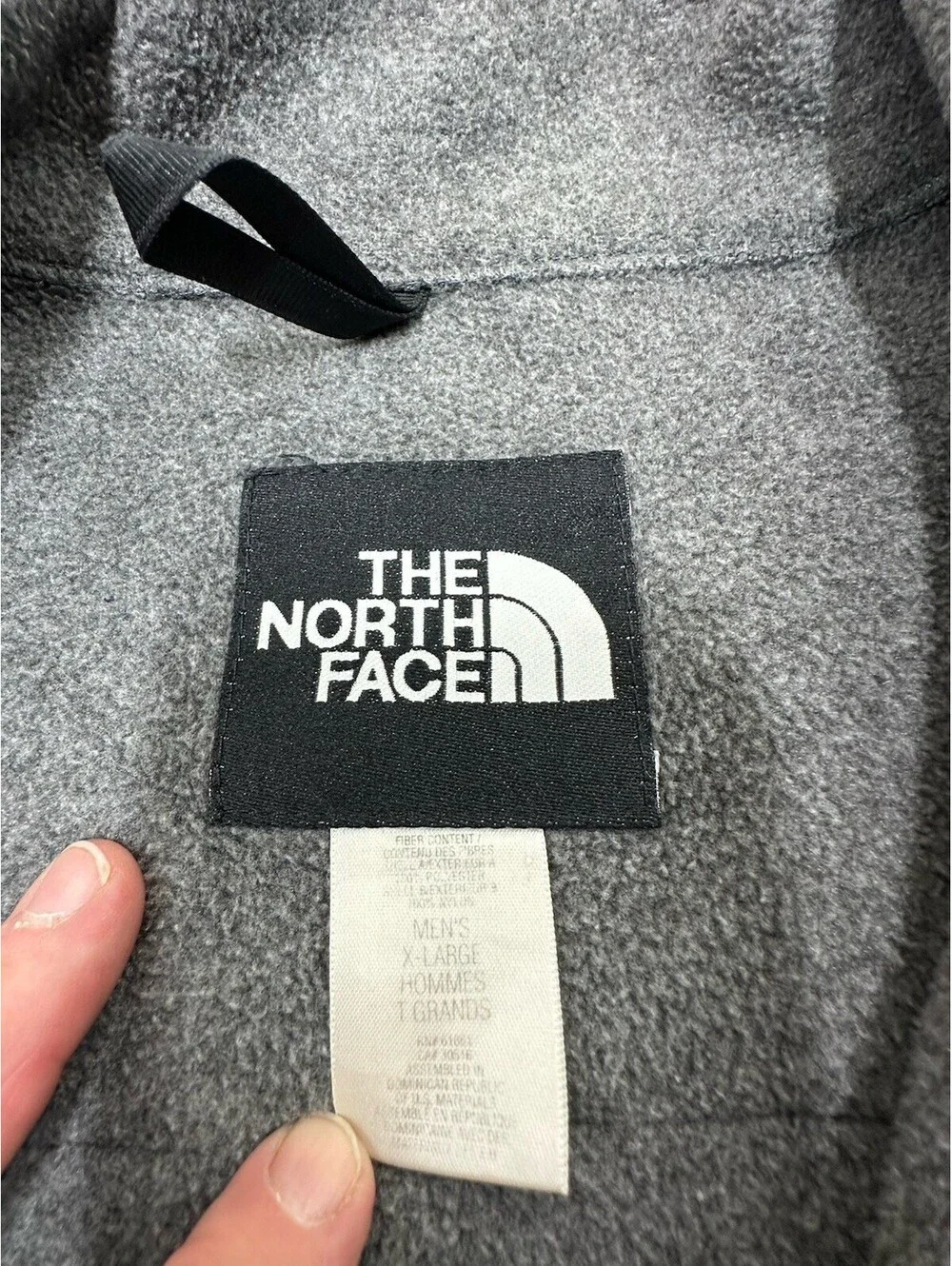 The North Face Vest Mens XL Black Gray Fleece Full Zip Outdoor Hiking Casual